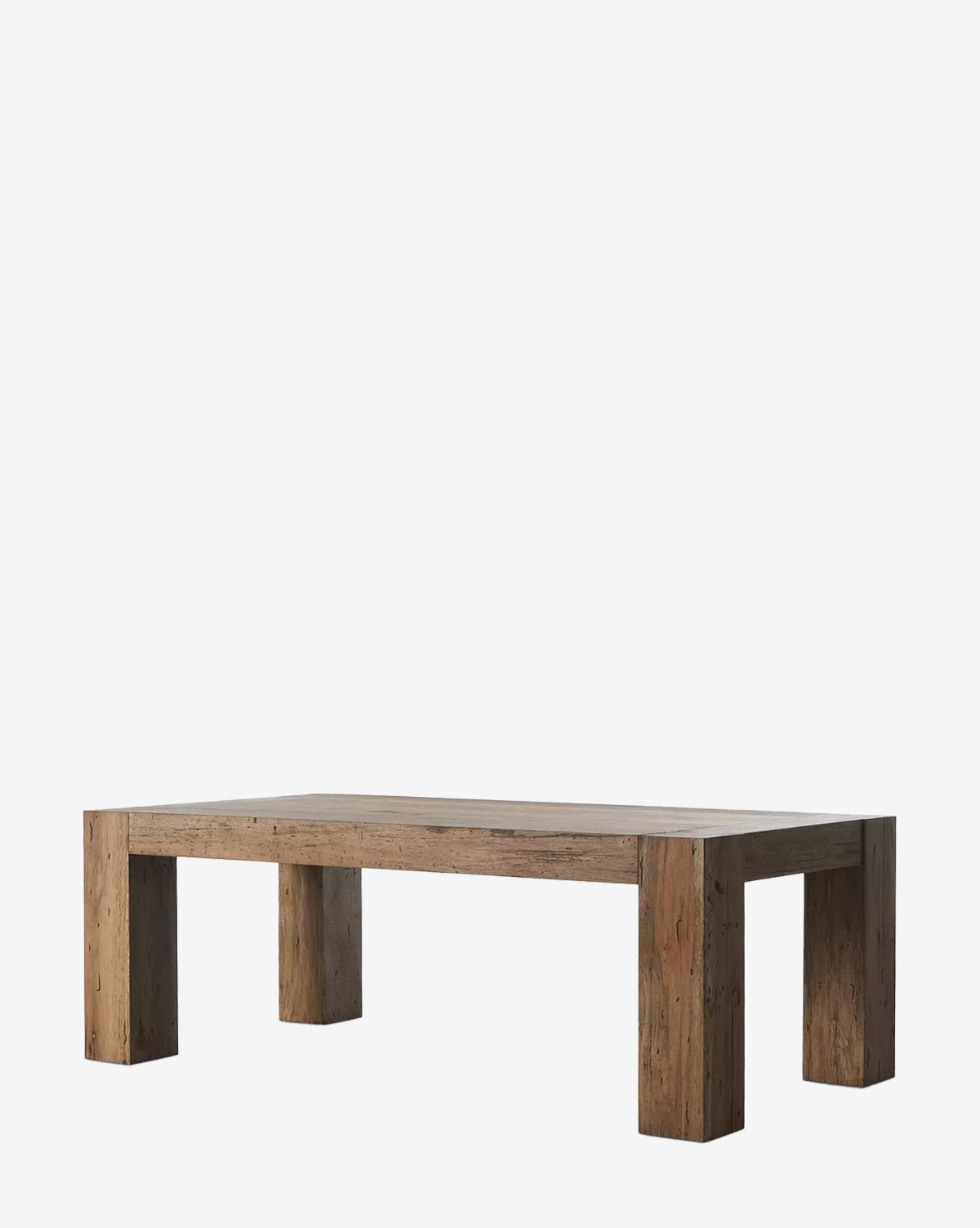The Clellan Dining Table features a rectangular oak veneer top, thick sturdy legs, and a natural wood finish, shown against a plain white background by McGee & Co.