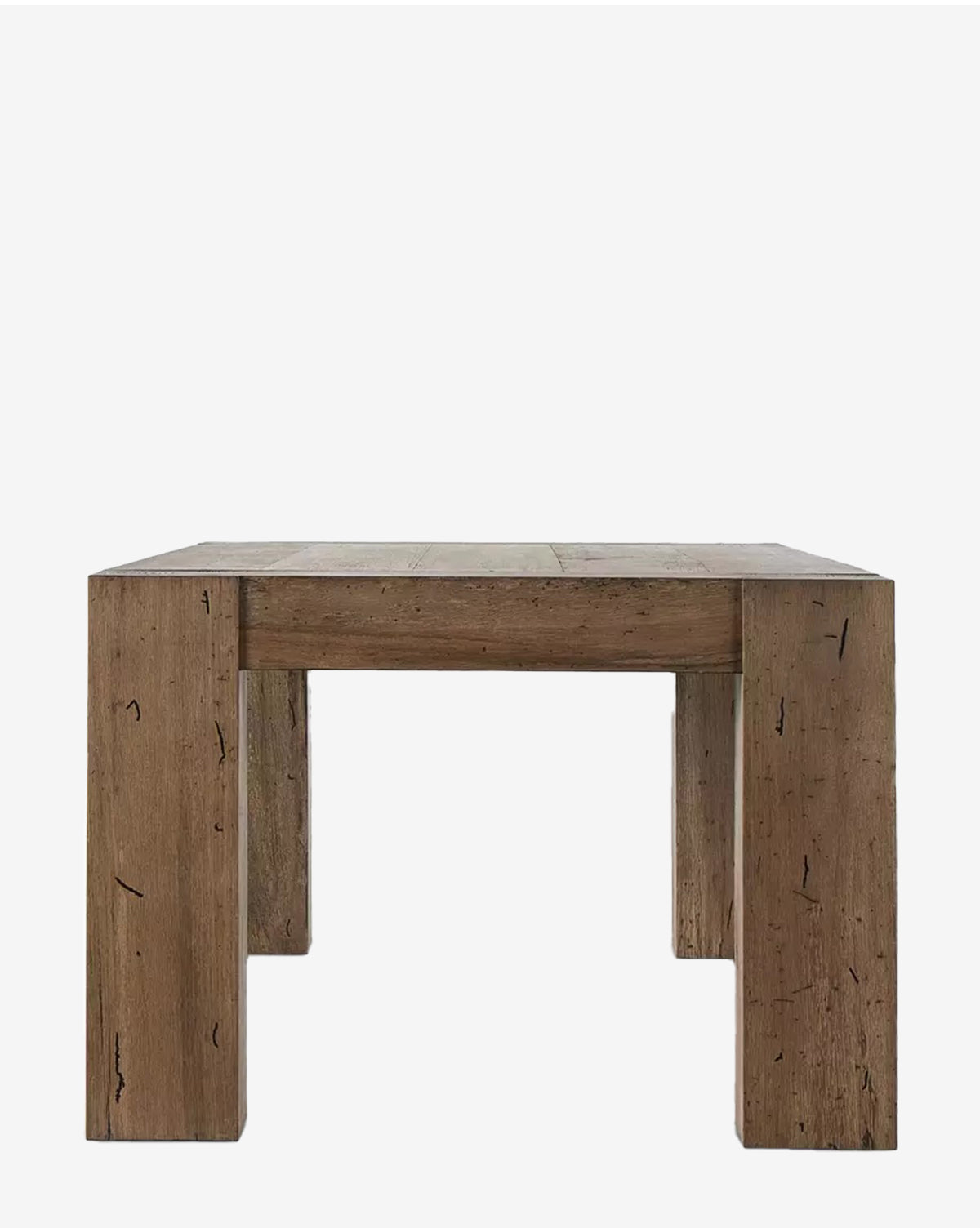 The Clellan Dining Table features a square, rustic oak veneer top with thick legs and a simple, sturdy design, displayed against a plain white background by McGee & Co.