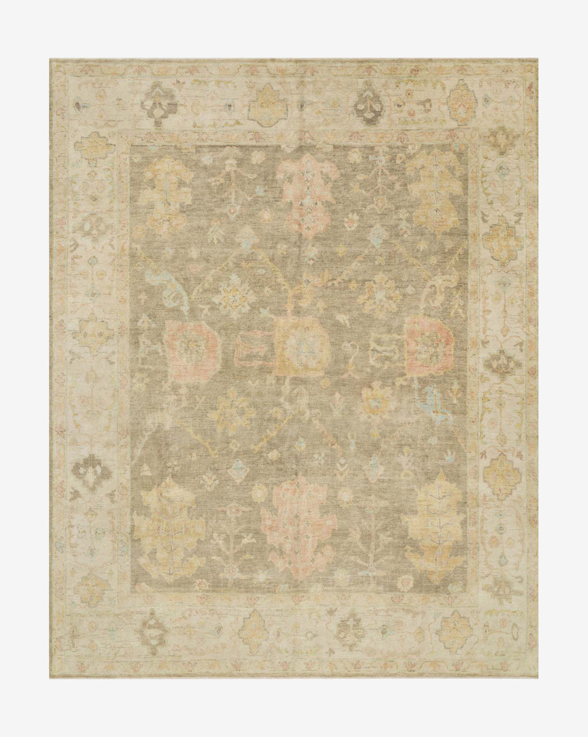 Clementina Moss Gray Hand-Knotted Wool Rug Swatch