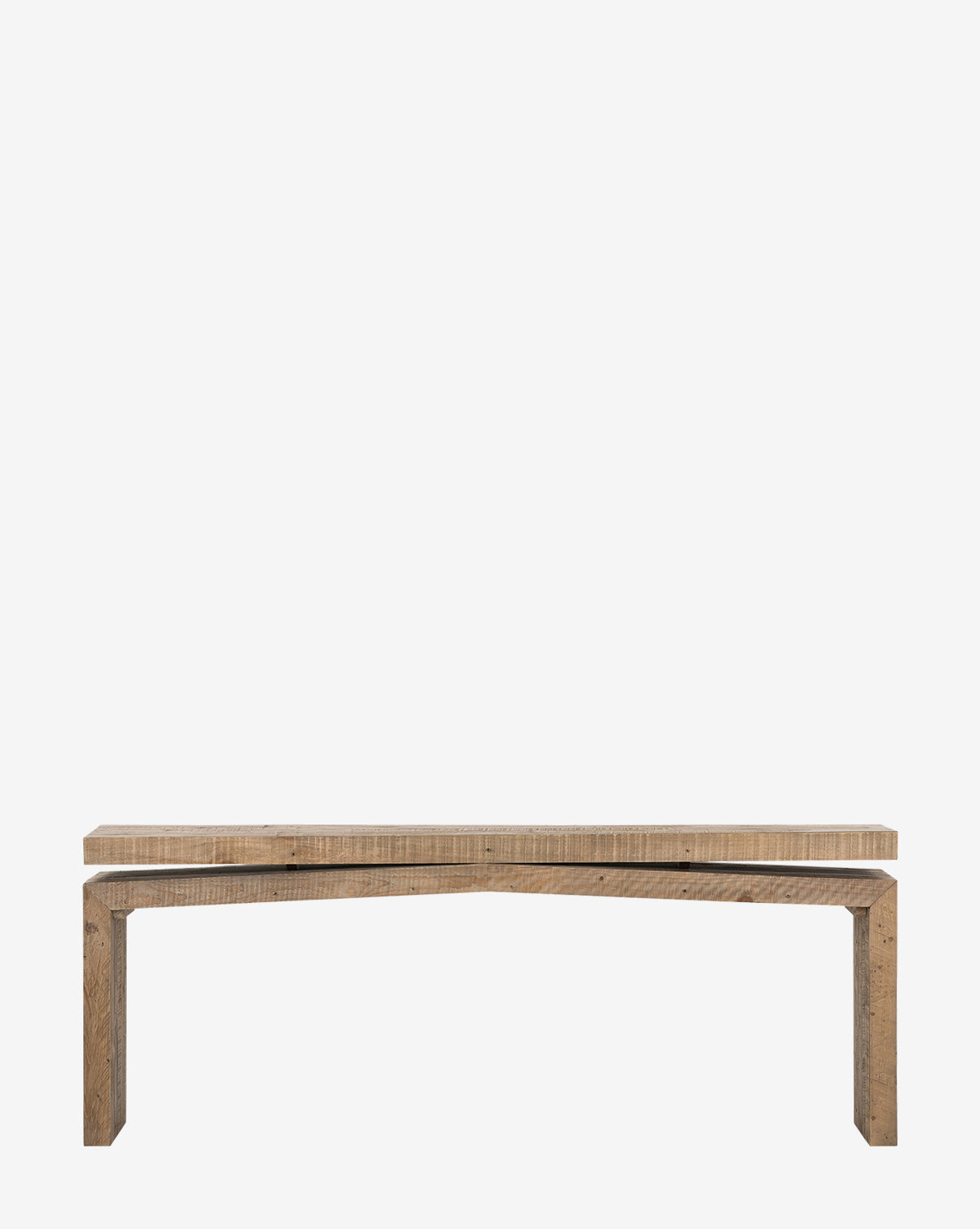 The Colter Console Table features a simple, modern design with straight lines and a natural finish, crafted from reclaimed wood and set against a plain white background, by McGee & Co.