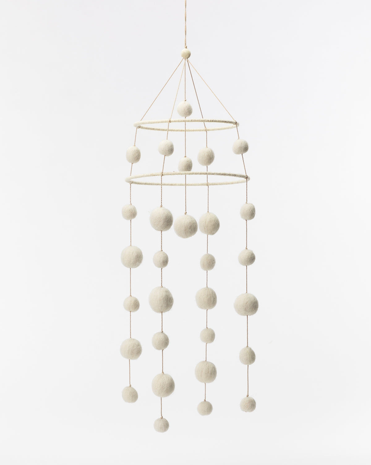 Cream Pom Pom Mobile