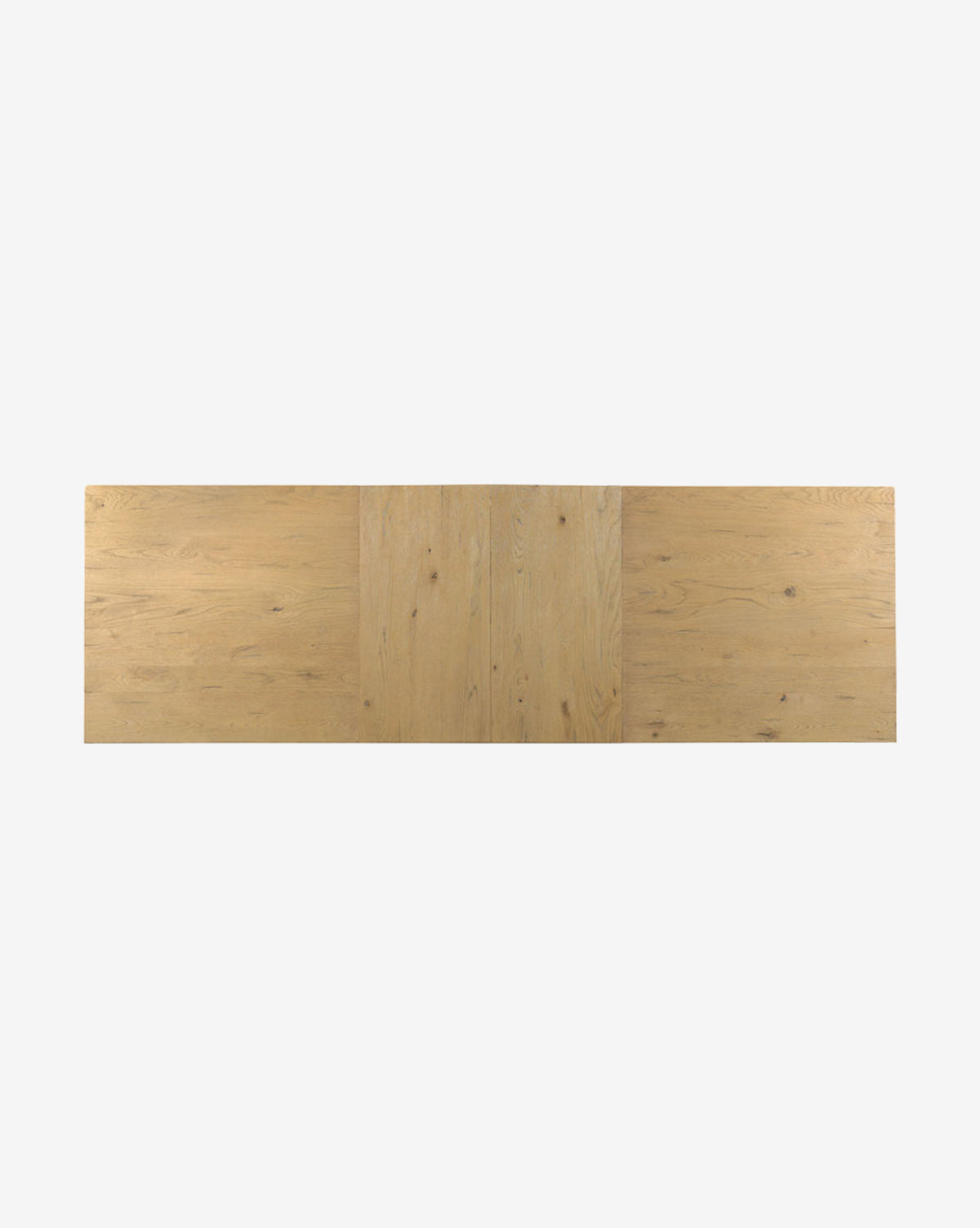 The Elliot Extension Dining Table features a rectangular shape, light natural finish with visible wood grain, and three-panel design, offering an elegant and expandable solution for versatile gatherings, by McGee & Co.