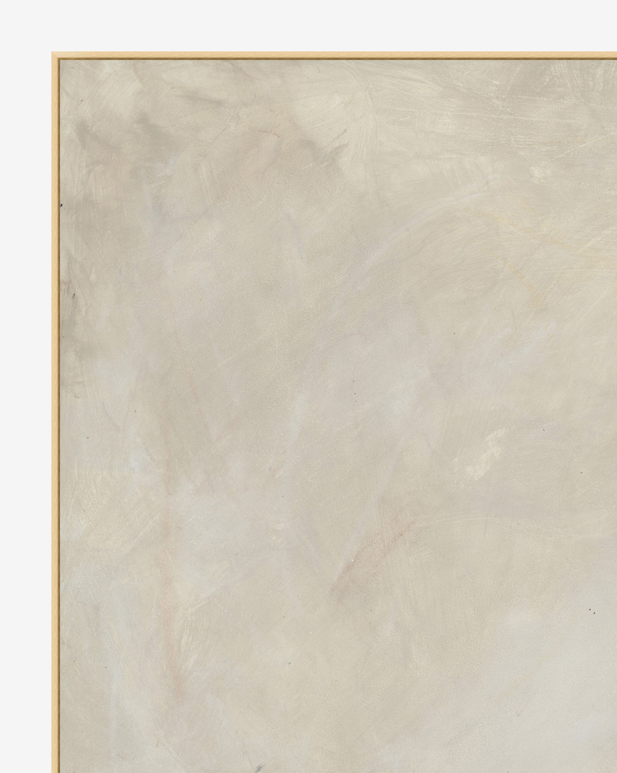 Faded Stone Abstract is a minimalist giclee print featuring a textured surface in soft beige, gray, and off-white tones with a thin wooden frame. Its abstract, subtle design adds sophistication to any space.