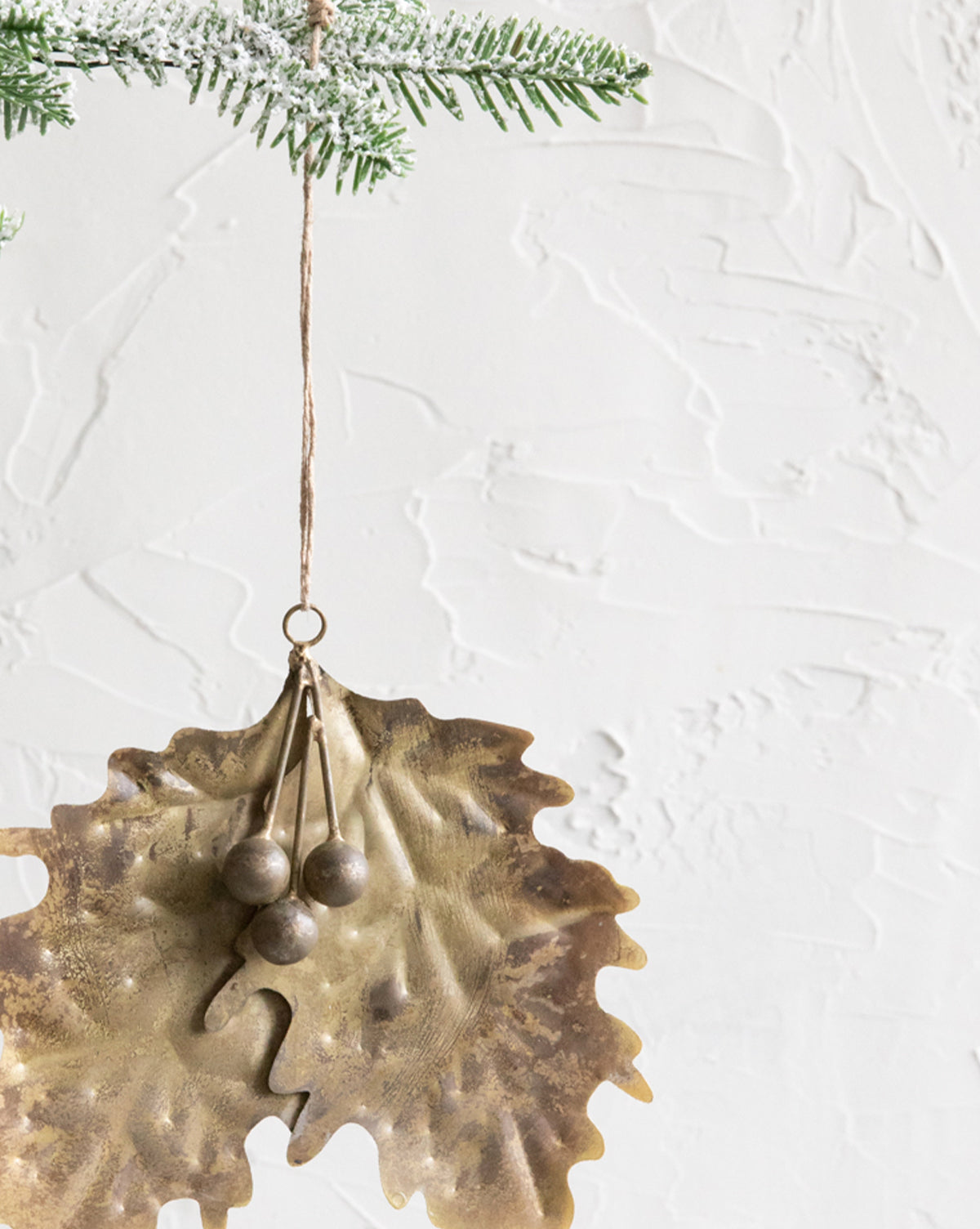 Gold Holly Ornament