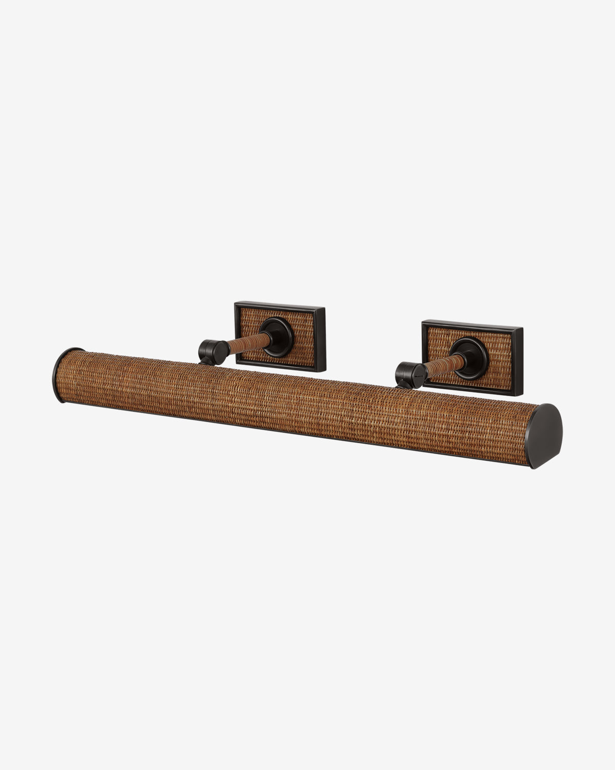 The Halwell Picture Light features a tubular, textured bronze shade and dual rectangular backplates, offering modern, industrial style to beautifully illuminate and enhance your artwork, by McGee & Co.