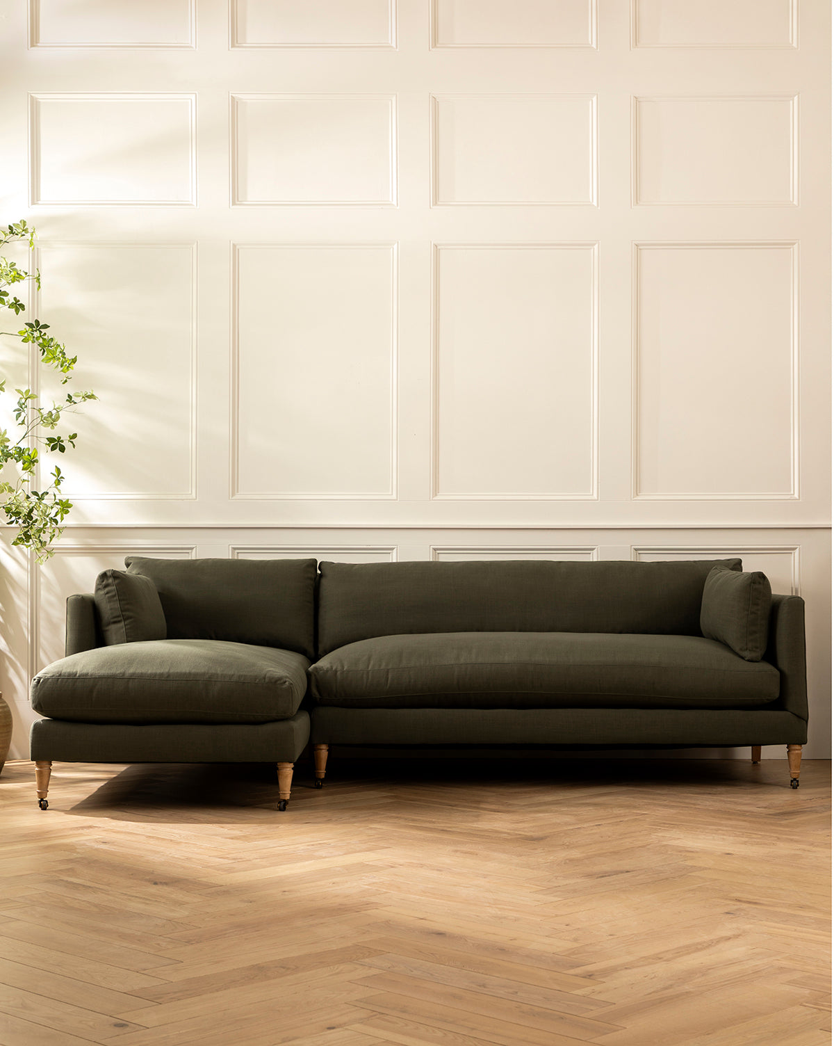 Haverford Upholstered Left Chaise Sectional 113"