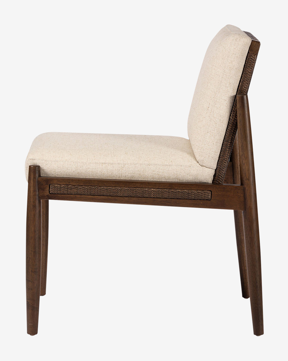 Side view of the Hurley Dining Chair showcasing its clean lines, minimalist design, and cushioned seat and backrest in premium performance upholstery for enduring comfort and modern style, by McGee & Co.