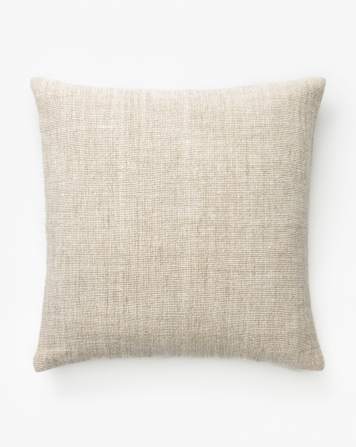 The Ivel Pillow Cover is a square beige throw pillow cover with a textured, handwoven design, shown against a white background by McGee & Co.