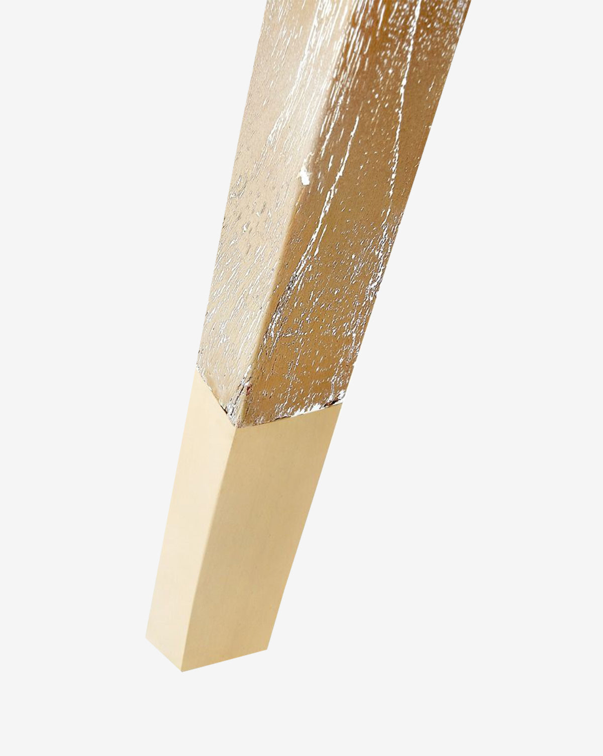 A close-up of a solid Cape Lilac Mahogany leg with a light protective cap, shown against a white background—part of the stylish Jensen Counter Stool, by McGee & Co.