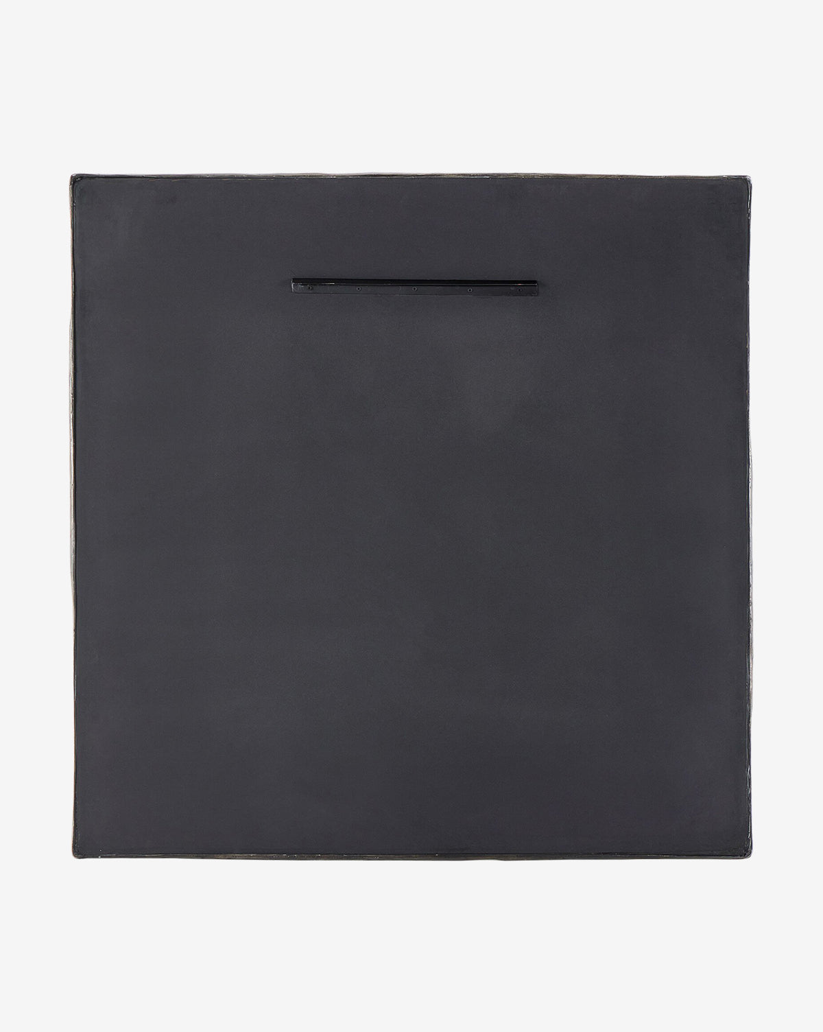 The Lumi Wall Mirror features a minimalist black square design with a single horizontal slit near the top center, resembling modern wall art, displayed on a plain white background by McGee & Co.