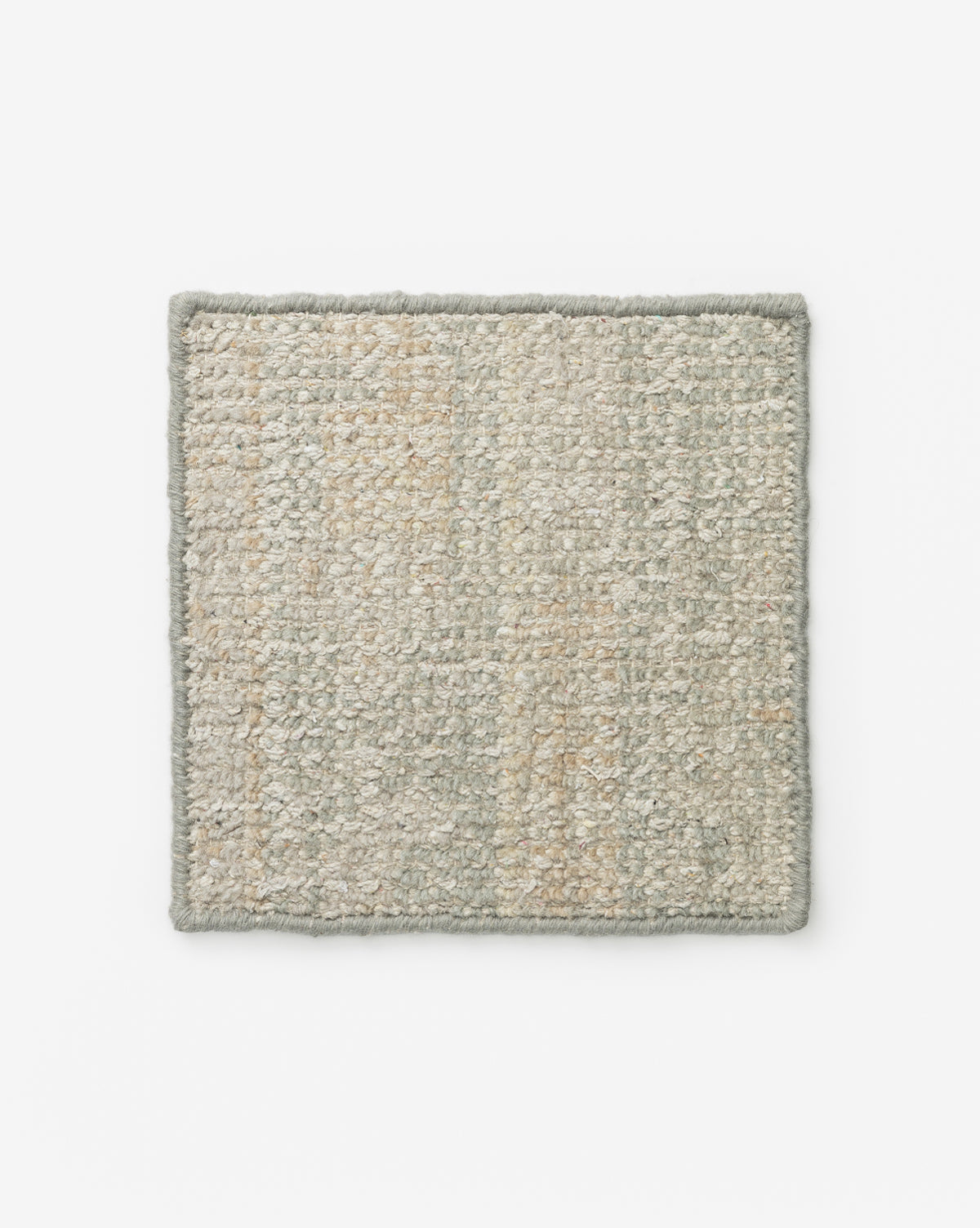 A square Roslin Hand-Knotted Rug Swatch in light gray with a textured finish and a darker gray border, shown on a plain white background by McGee & Co.