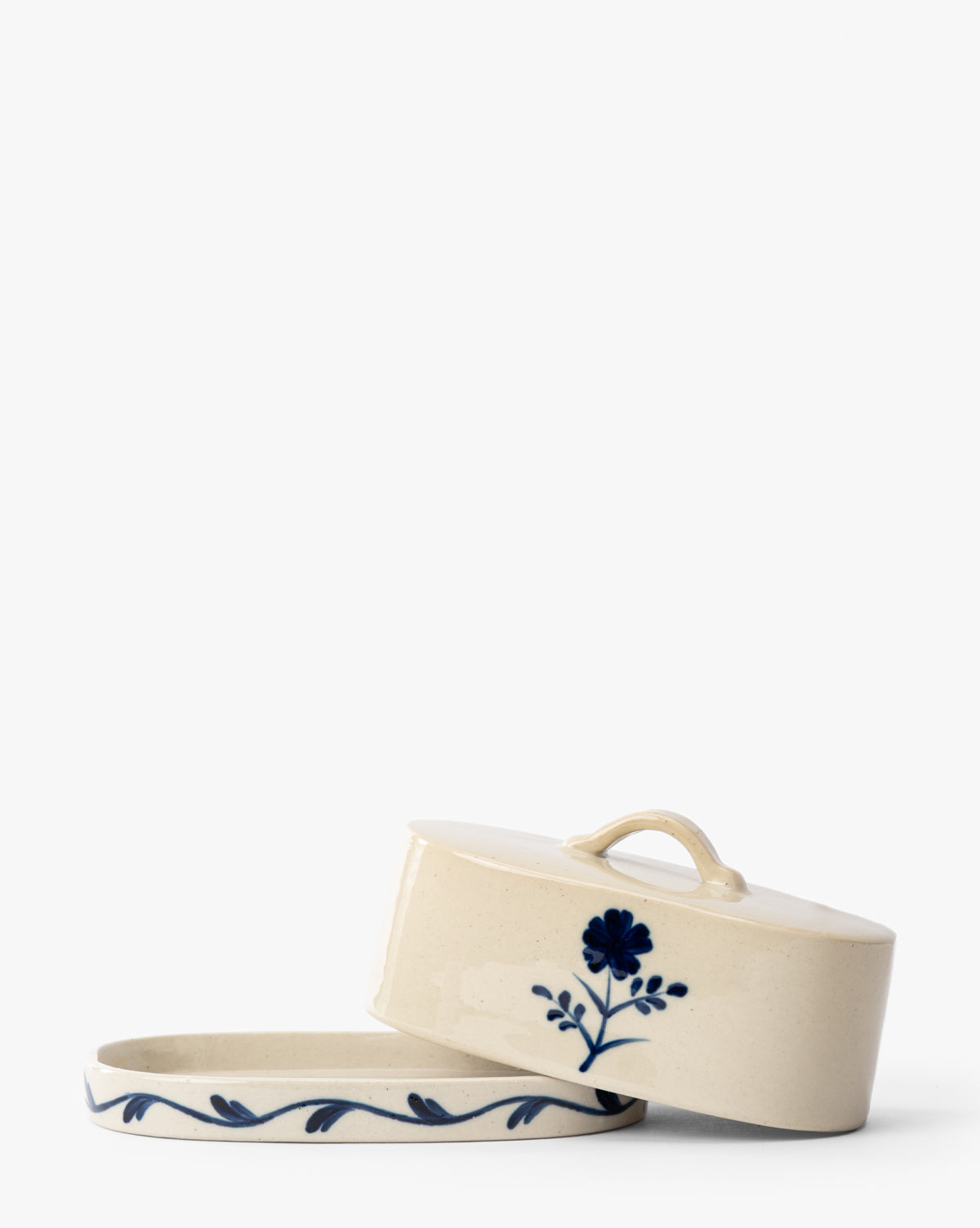Mary Hand-Painted Butter Dish