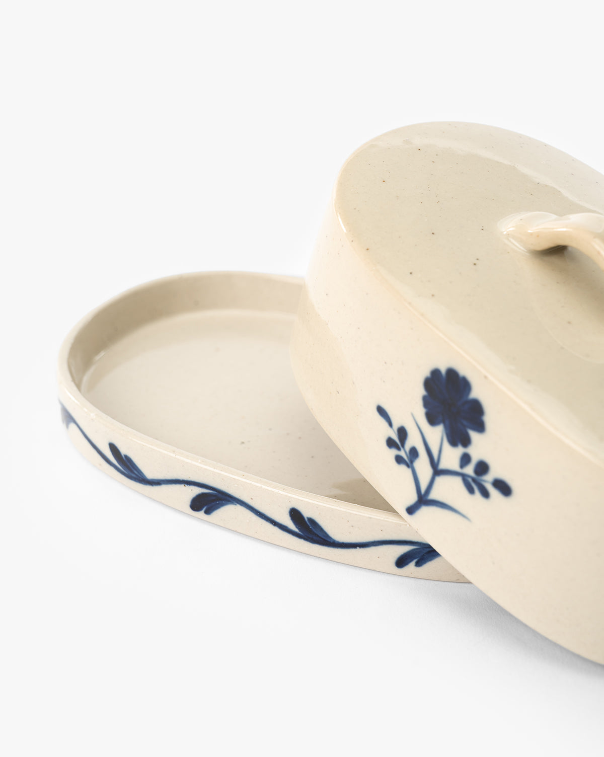 Mary Hand-Painted Butter Dish