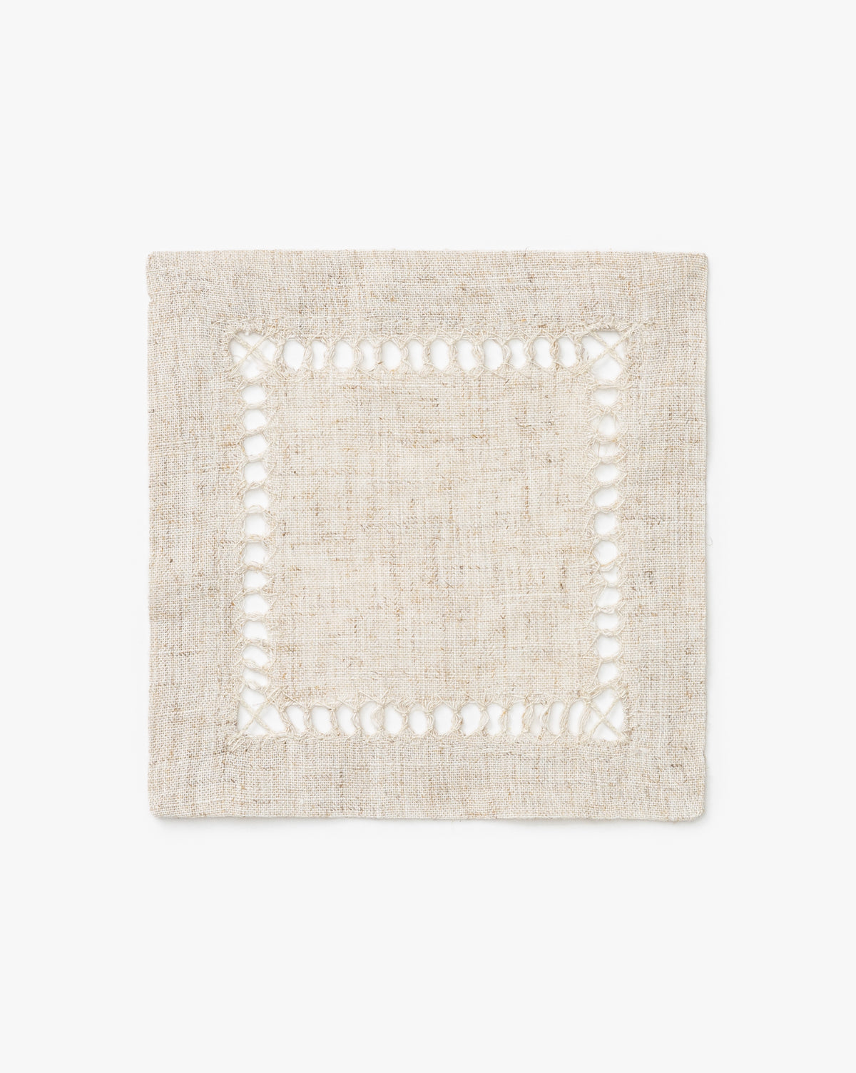 Natural Hemstitched Cocktail Napkins (Set of 4)