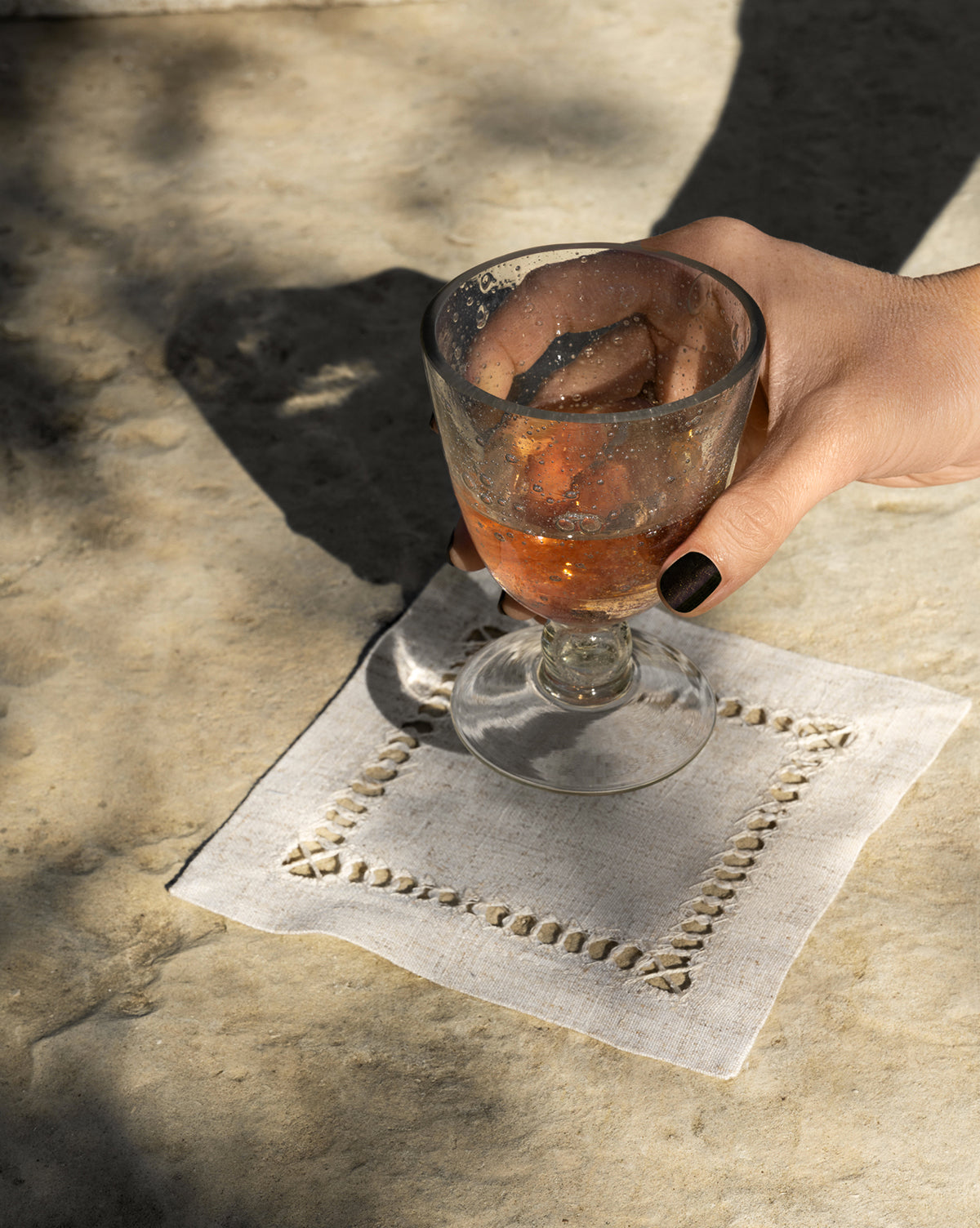 Natural Hemstitched Cocktail Napkins (Set of 4)