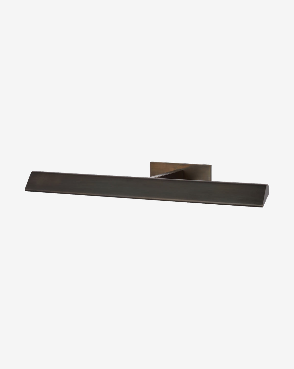 The Petrel Picture Light by Visual Comfort & Co. Signature showcases a modern, rectangular silhouette with geometric angles and a dark bronze finish, featuring minimalist design against a plain white background. McGee & Co.
