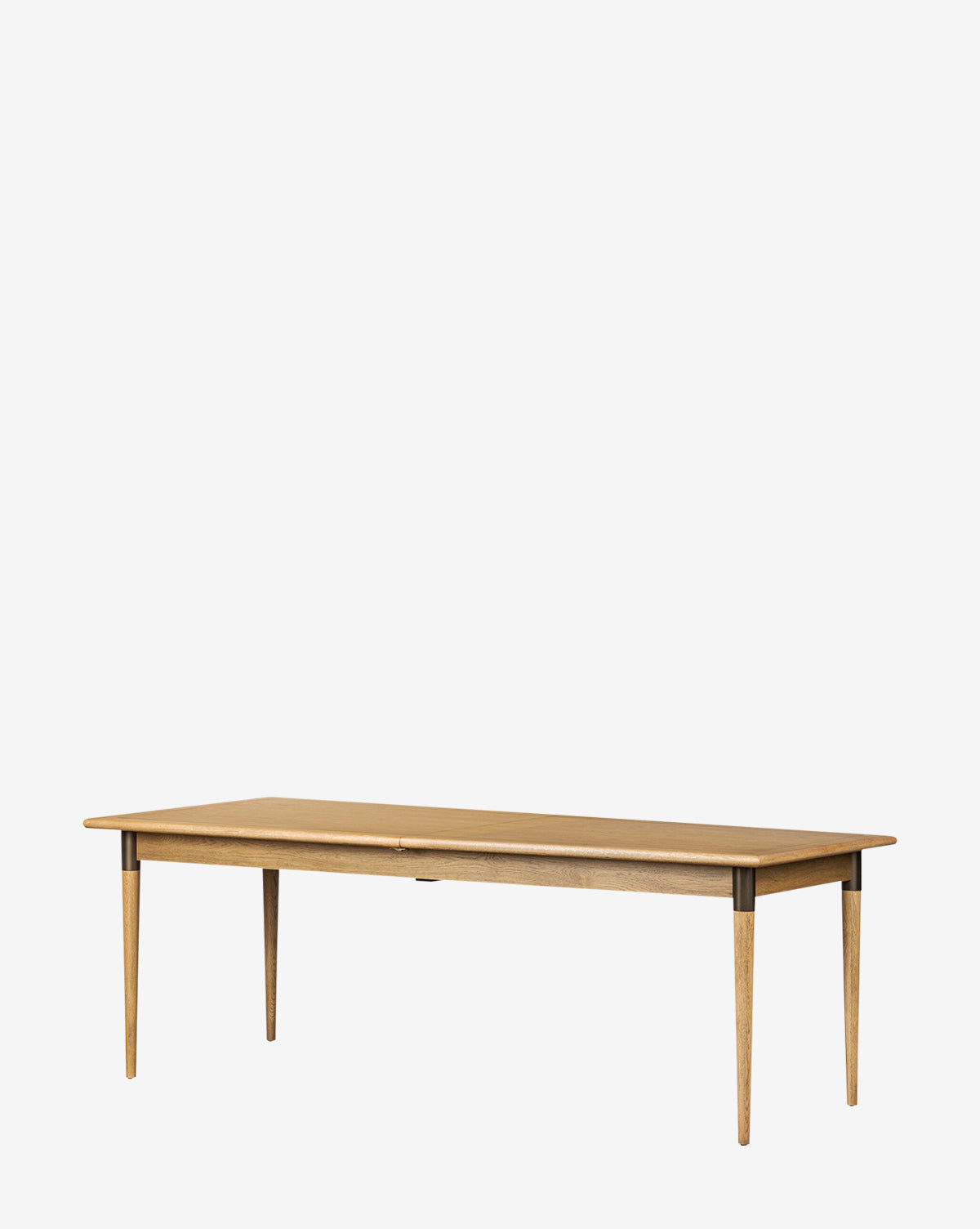 The Redmond Extension Dining Table features a rectangular wooden top, four tapered legs, and a smooth light brown finish in classic Scandinavian style—ideal for modern dining rooms, by McGee & Co. Shown against a plain white background.