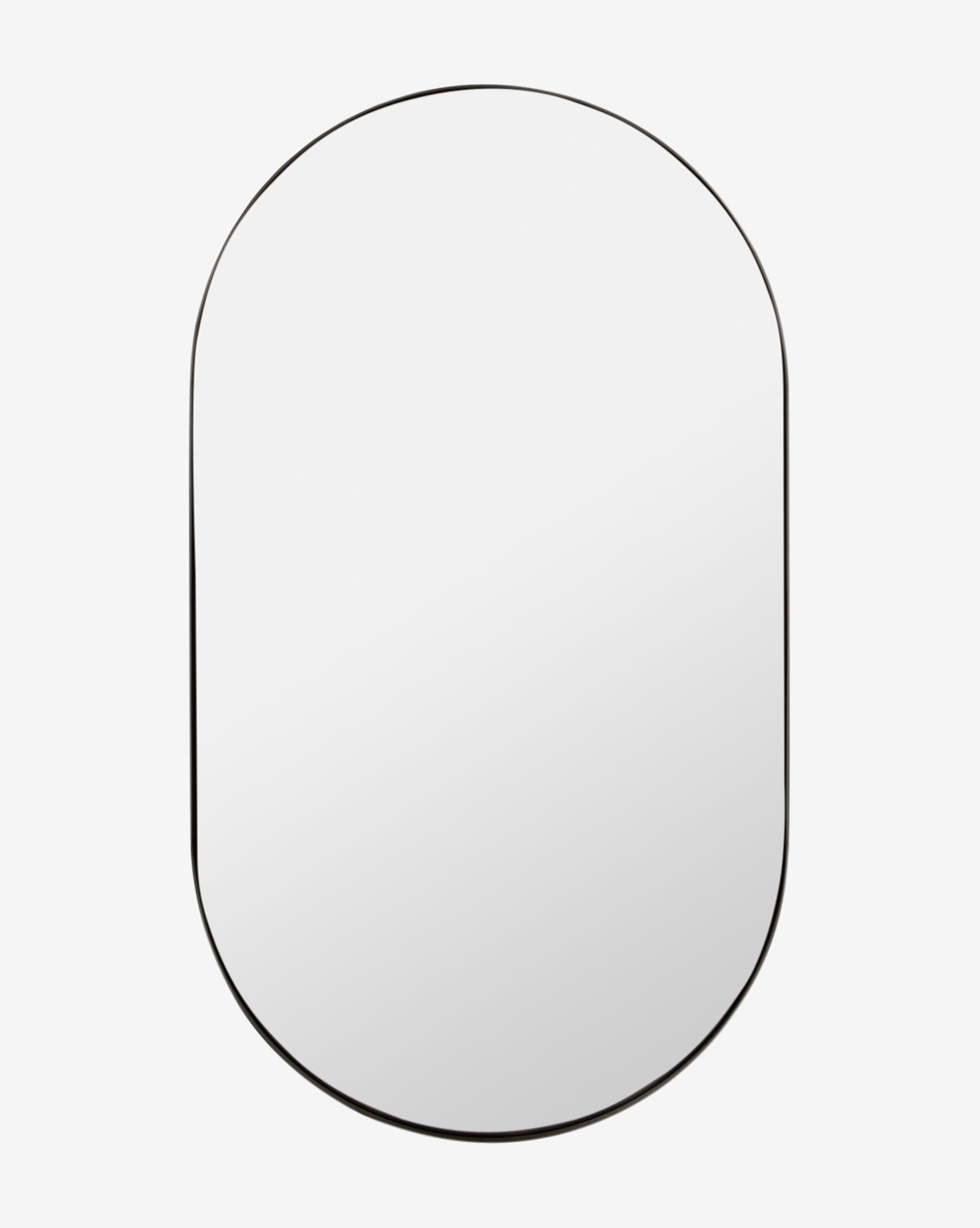 The Rye Wall Mirror features a vertical, rounded rectangular design with a slim black frame, shown against a plain white background by McGee & Co.