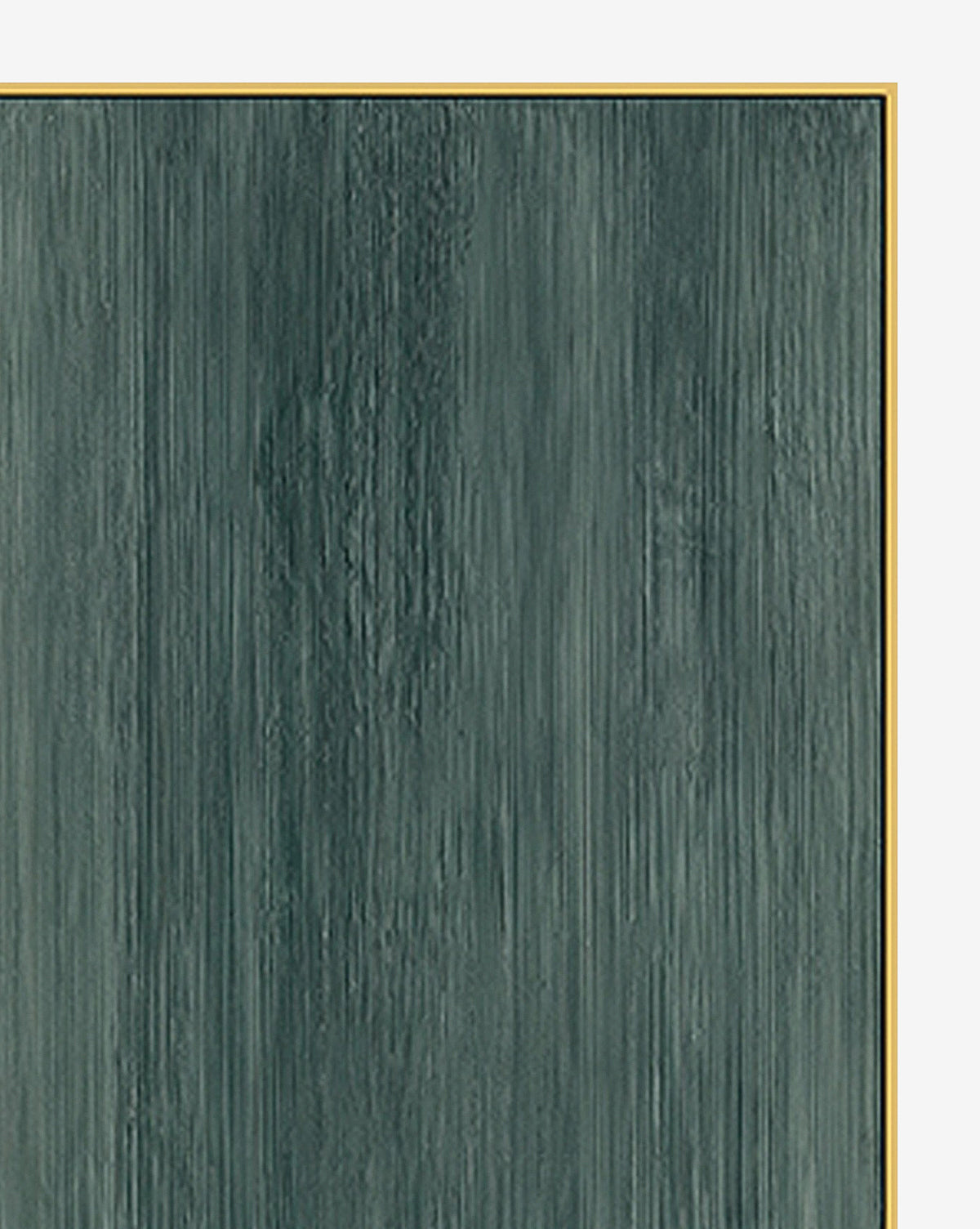 Textured Turquoise features a vertical abstract design with streaks of muted blue and gray, artist-enhanced texture, and a thin gold frame for an elegant, modern look.