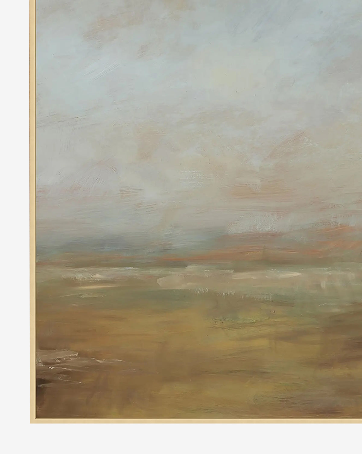 The Meadow View II by Patricia Perron is a giclee on canvas landscape featuring muted earth tones and an open field beneath a cloudy sky, rendered in a calm, abstract, and minimalistic style with gentle brushstrokes, by McGee & Co.