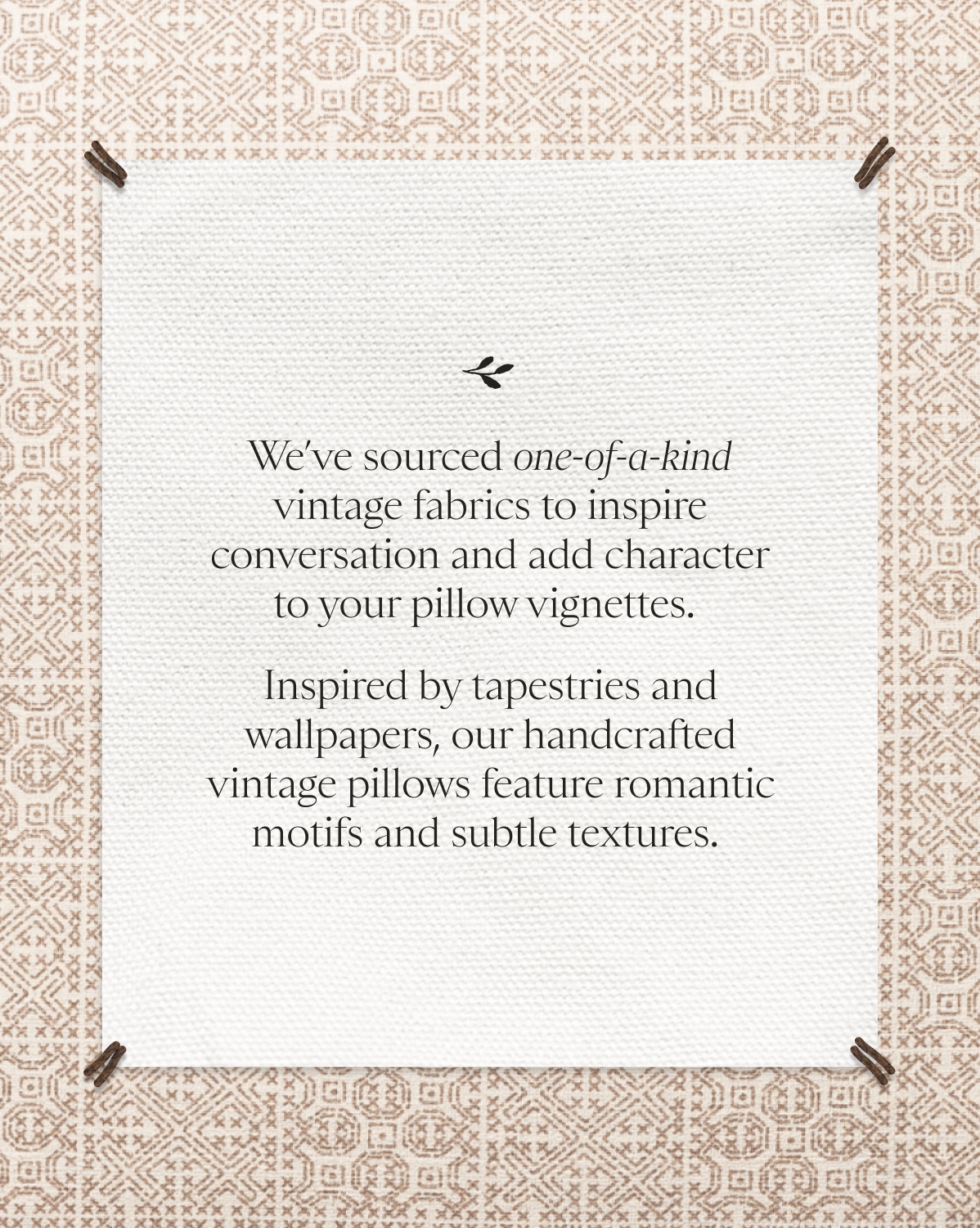 Vintage Brown & White Tribal Pattern Pillow Cover