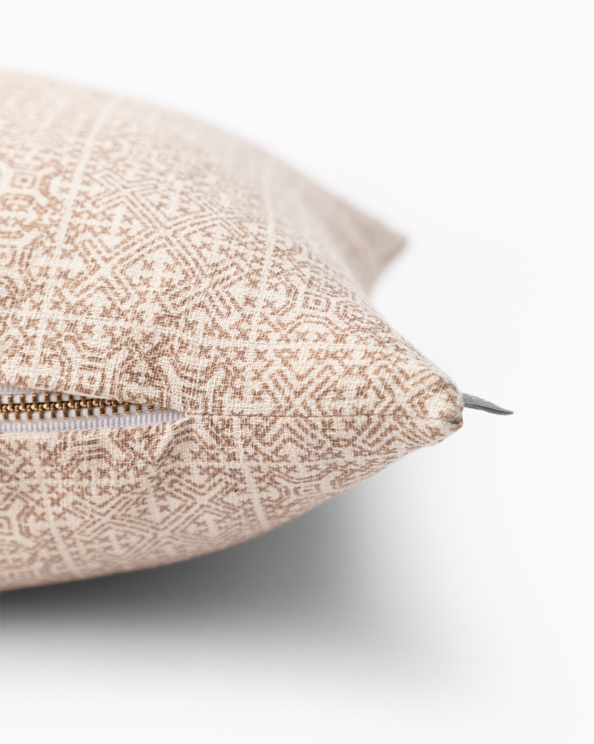 Vintage Brown & White Tribal Pattern Pillow Cover