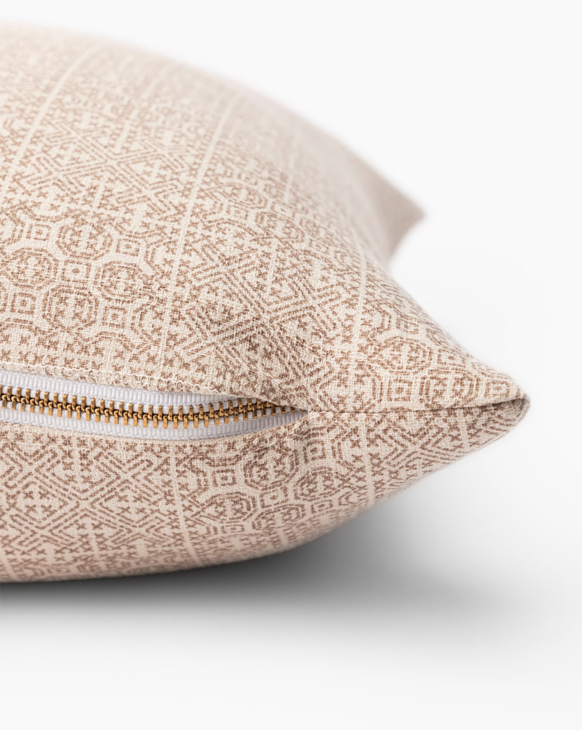 Vintage Brown & White Tribal Pattern Pillow Cover