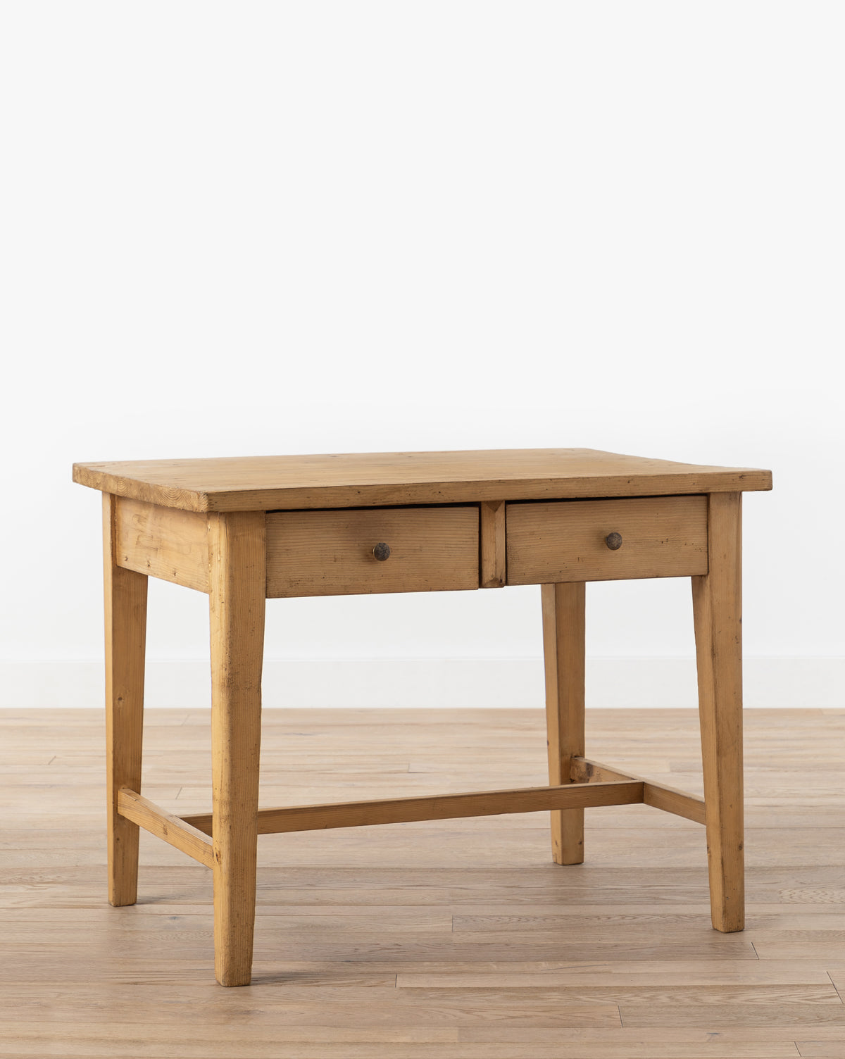 Vintage Pine Table with Two Drawers