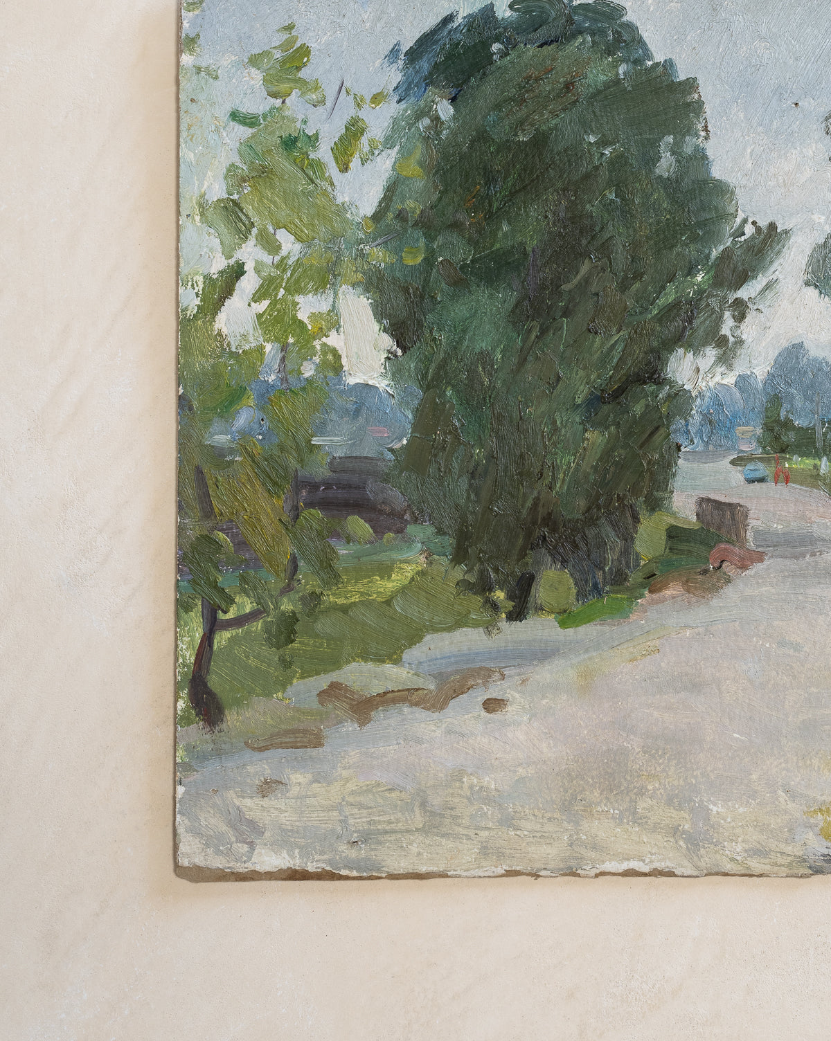 Vintage Tree Lined Road Painting