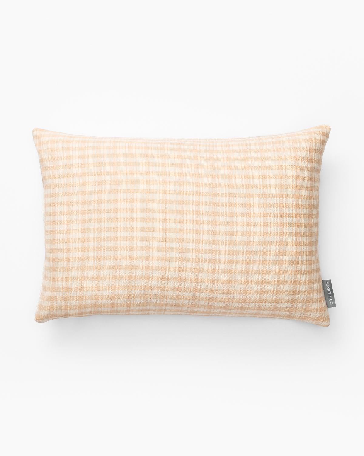 Vintage Light Pink & White Plaid Pillow Cover