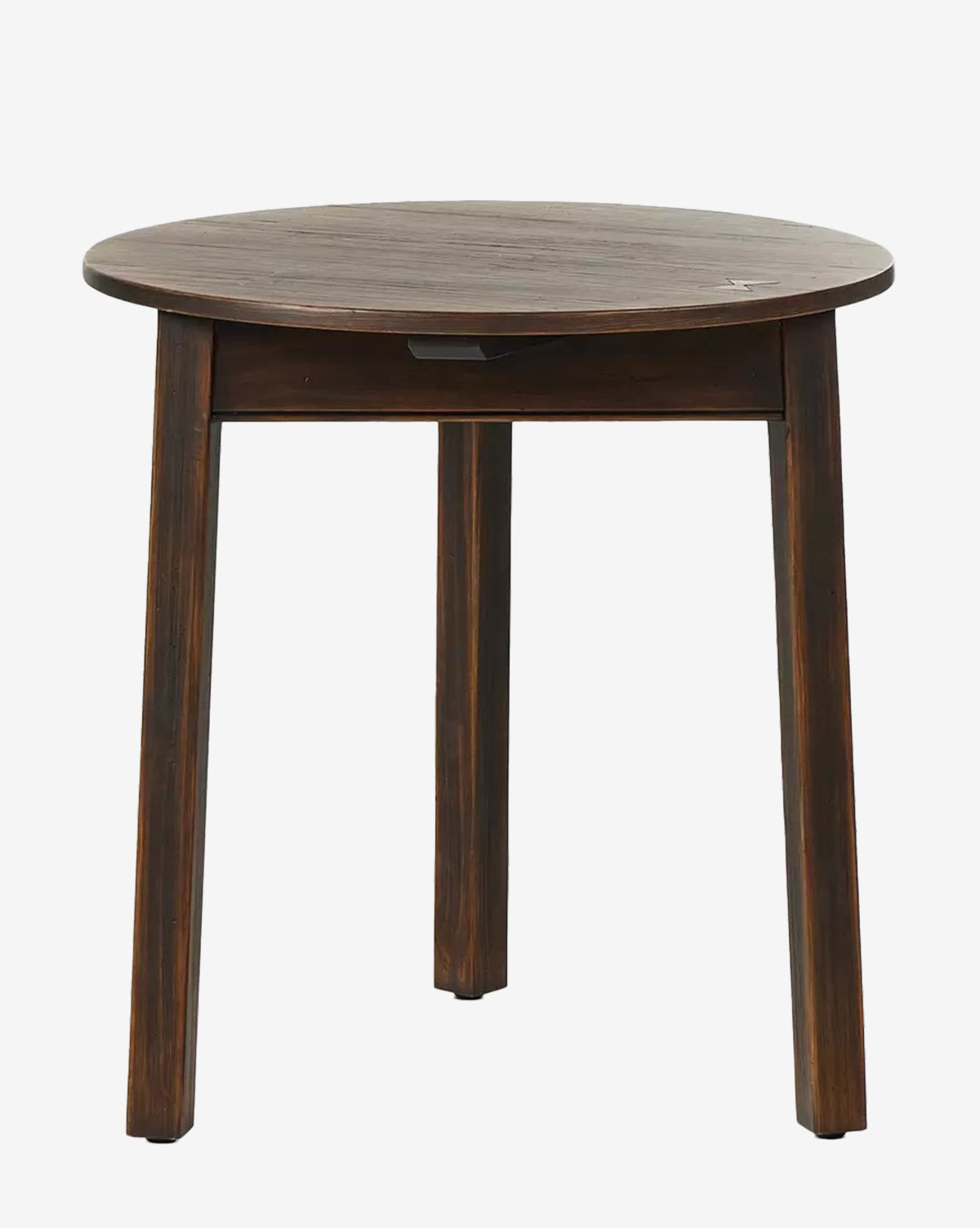 The Zelda Side Table features a round wooden design with a dark brown finish and sturdy structure, showcasing minimalist contemporary style against a plain white background, by McGee & Co.