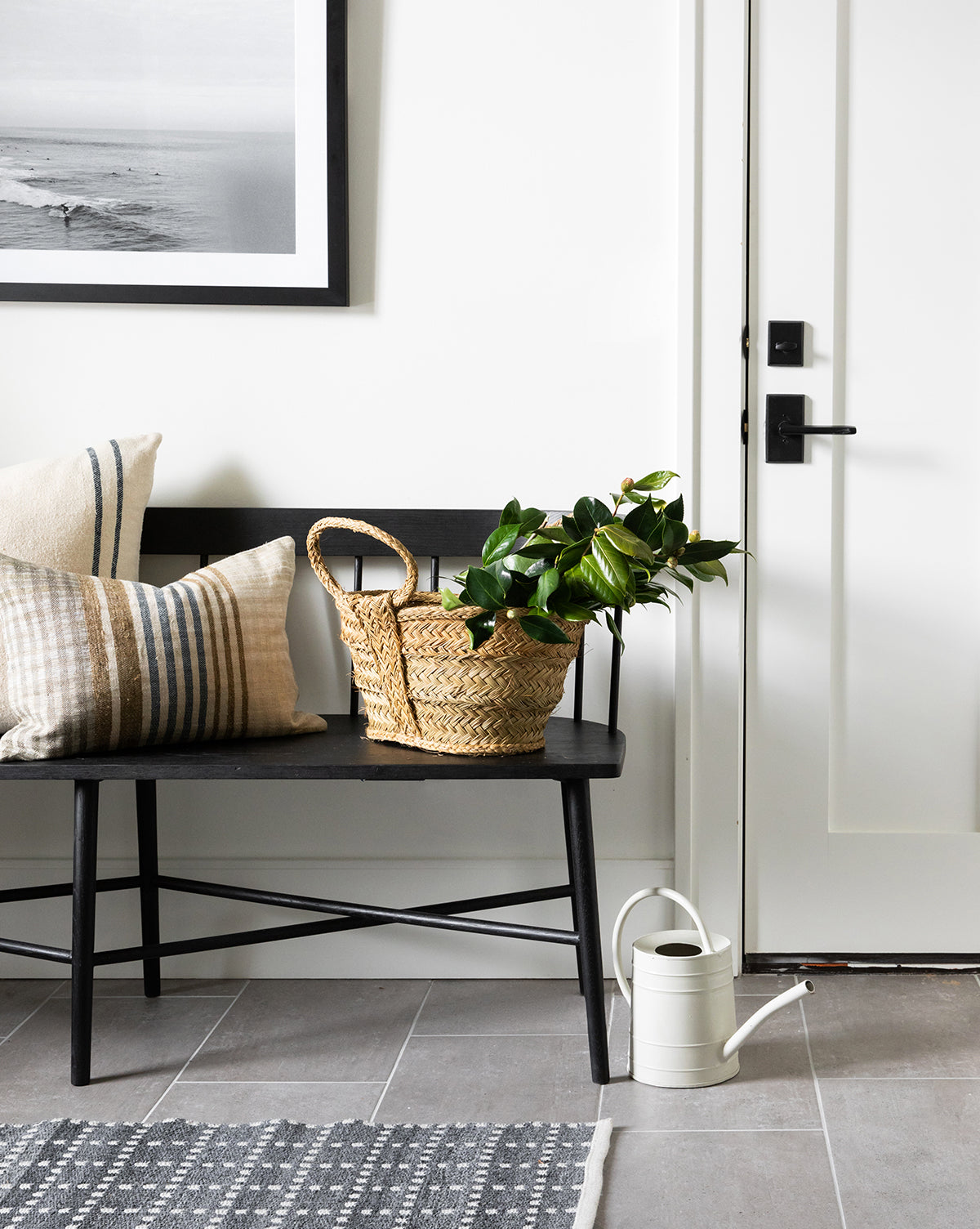 White Metal Watering Can
