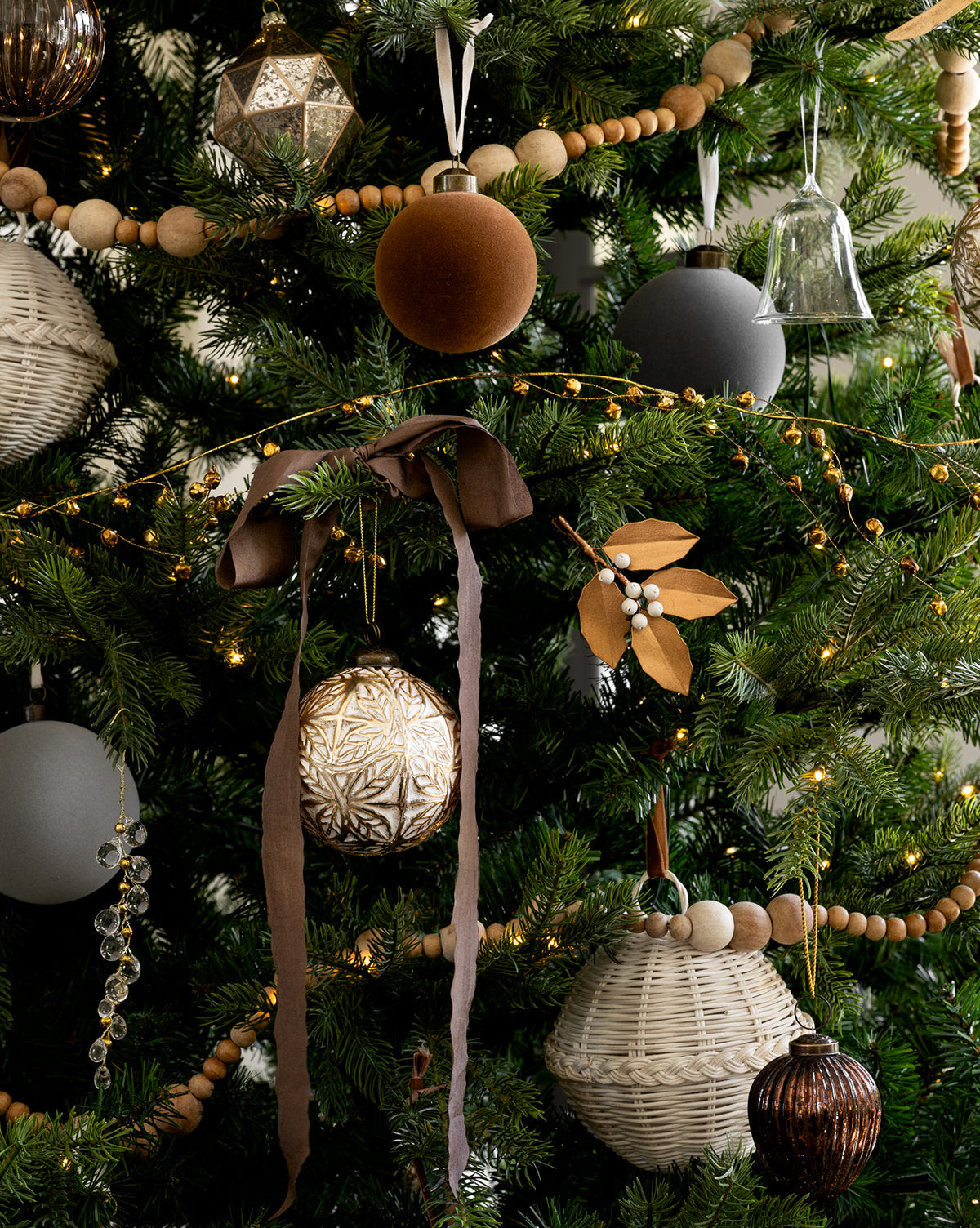 3" Assorted Flocked Baubles (Set of 4)