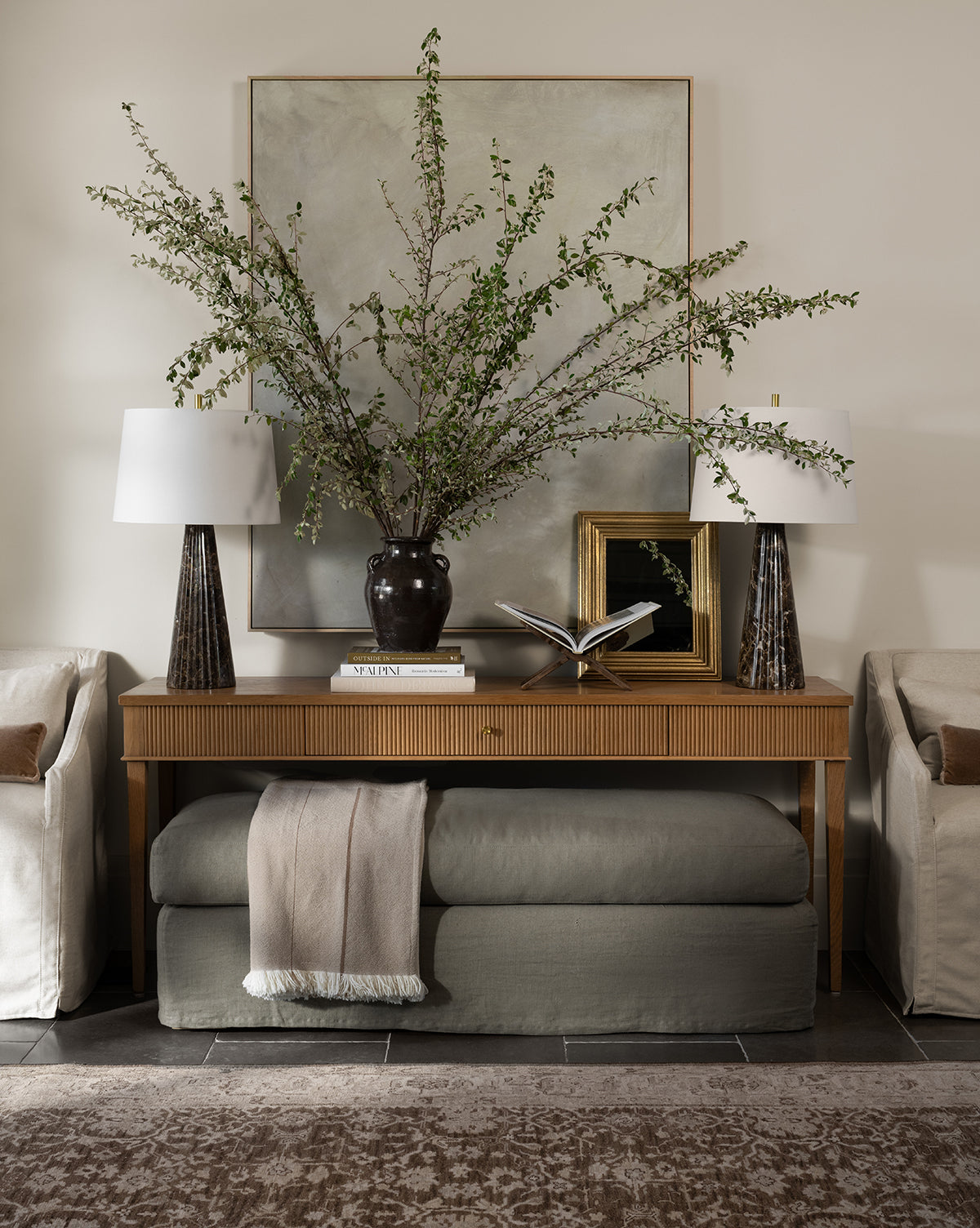 Macy Slipcover Ottoman