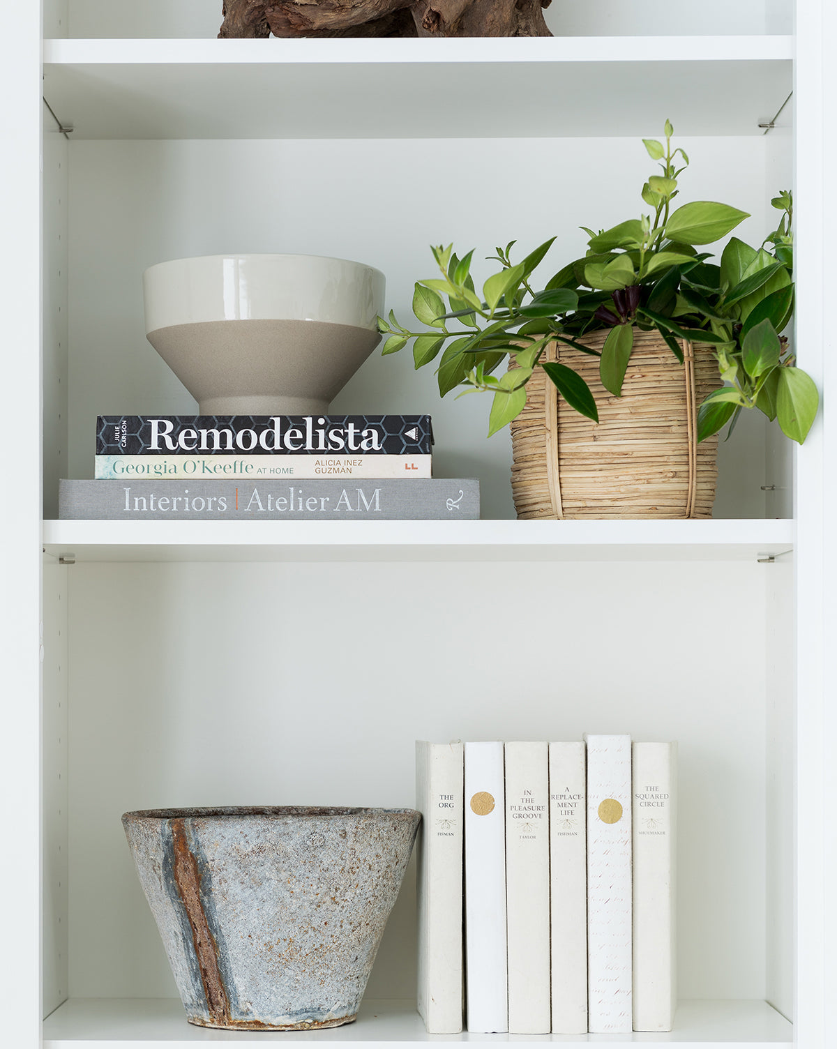 Greige Pedestal Pot