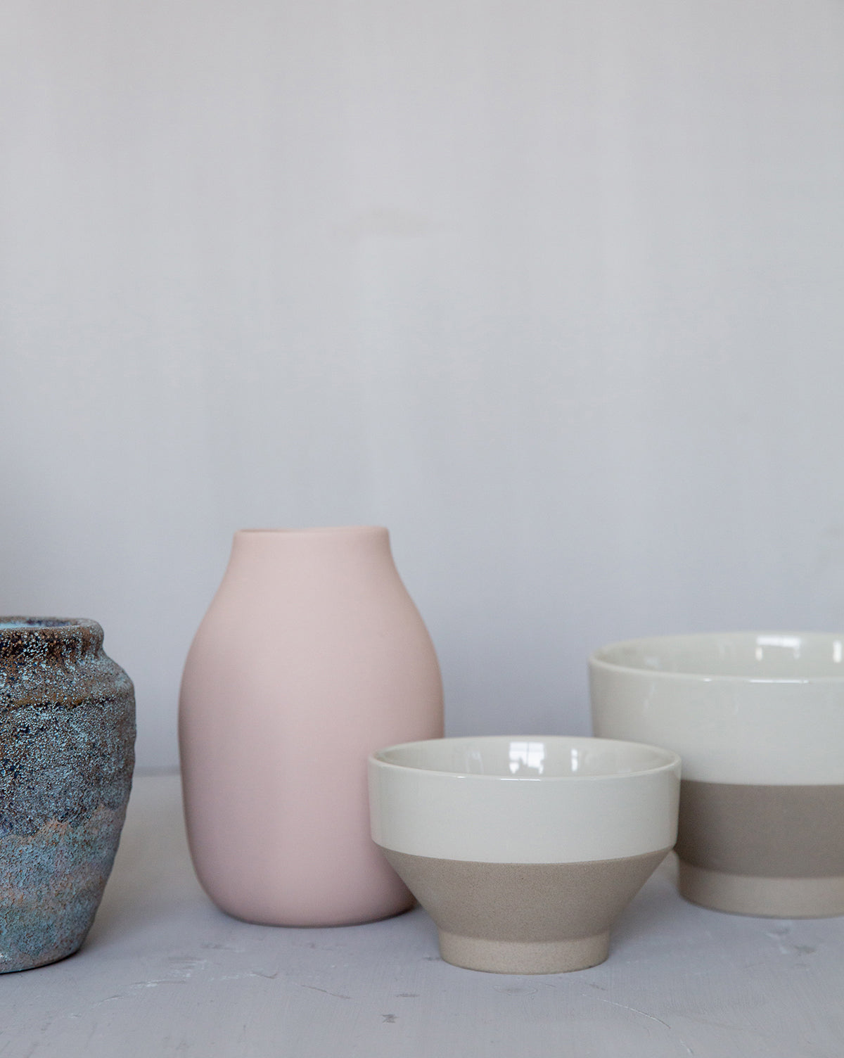 Greige Pedestal Pot
